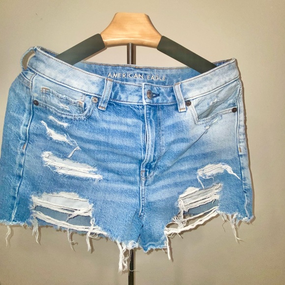American Eagle Outfitters Pants - American Eagle Outfitters Light Blue Ripped Jean Shorts